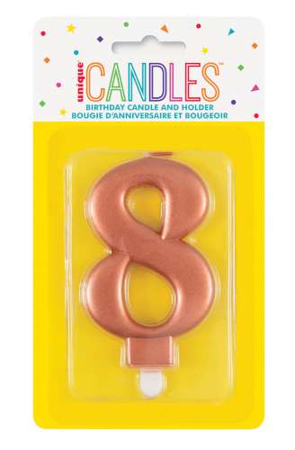 Metallic Rose Gold Candle - No 8